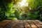 Summer beautiful background with green lush young tropical foliage