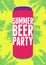 Summer Beer Party typography vintage poster. Retro vector illustration.