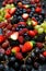 Summer berries food background full frame close up.