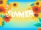 summer blank background abstracted illustration blurred blue and yellow