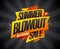 Summer blowout sale, mega discounts, vector advertising banner