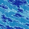 Summer blue dyed wave water pattern with broken linear stripe effect. Fresh blue underwater texture background for