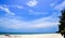 Summer blue sky sea coast sand background beach