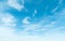 Summer Blue Sky and white clouds background. Beautiful clear cloudy in sunlight spring season. Panorama vivid cyan cloudscape in