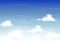 Summer blue sky with white clouds, Horizon Spring morning skyscape,Vector mesh background of nature  in sunny day Summer, World