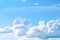 Summer bluesky background with white clouds and fresh breeze