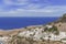 Summer bottom view of Rhodes Acropolis of Lindos with sea