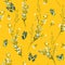 Summer bright Meadow flowers blowing in the wind with butterflies soft and gentle seamless pattern on vector design for