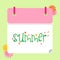 Summer calendar green pink floral