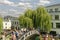 Summer in Camden Lock with a blue sky, London. bridge