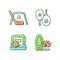 Summer camp activities RGB color icons set