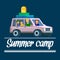 Summer Camp Banner. Parents Traveling with Kids.