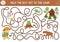 Summer camp maze for children. Active holidays preschool printable activity. Family nature trip labyrinth game or puzzle with cute