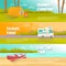 Summer Camping Horizontal Banners Set