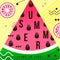 Summer cards. Beautiful summer posters with watermelon. Bright banner. Trendy texture. Journal cards. vector summer