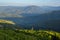 Summer Carpathian mountains evening view. Stony Gorgany massif, Ukraine