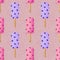 Summer cartoon food seamless kawaii stars ice cream pattern for wrapping paper and fabrics and linens and kids