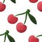 Summer cherry print for fabrics and textiles and packaging and wrapping paper and hobbies and kids