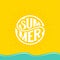 Summer circle lettering with rays and ways Vector illustration