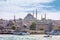 Summer city landscape - view of the promenade of Istanbul and the historical district of Fatih