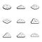 Summer cloud icon set, simple style