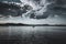 Summer cloudy Lake Memphremagog landscape