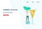 Summer cocktail and beverage web banner with tiny man, flat vector illustration.