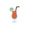 Summer cocktail or ice beverage icon flat cartoon vector illustration isolated.