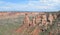 Summer in Colorado National Monument: Looking Out Monument Canyon at Kissing Couple Formation From Grand View Along Rim Rock Drive