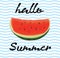 Summer concept illustration. Slice of watermelon