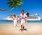 Summer Couple Island Beach Cruise Ship Concept