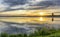 Summer dawn on Lake Valdai in the Novgorod region