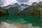 Summer day on Anterselva lake in South Tyrol, Alto Adige, Italy