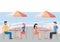 Summer day. Cafe by the sea. Flat illustration.