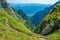 Summer day at Caraiman valley leading to Bucegi mountains near B