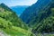 Summer day at Caraiman valley leading to Bucegi mountains near B