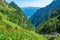 Summer day at Caraiman valley leading to Bucegi mountains near B