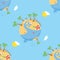 Summer Day on Earth Seamless Pattern