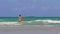 Summer day florida miami beach girl going swim 4k usa