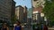 Summer day manhattan traffic street square panorama 4k new york usa