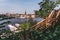 Summer day at the stairs down from Mariaberget at Monteliusvage- road, Stockholm Sweden