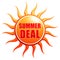 Summer deal in 3d sun label