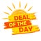 Summer deal of the day, yellow and orange drawn label