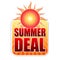 Summer deal in label with sun