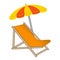 Summer Deckchair under the Beach Umbrella
