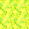 Summer decorative seamless background with flowers, bugs