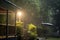 Summer Deluge: A Torrential Rainstorm Drenches the House, Nature\\\'s Powerful Display of Summer\\\'s Fury