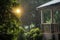 Summer Deluge: A Torrential Rainstorm Drenches the House, Nature\\\'s Powerful Display of Summer\\\'s Fury