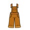 Summer denim overalls just below the knee for girls color variation for coloring page isolated on white