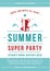 Summer disco night club party poster template fresh juice cocktail drink vintage design vector flat